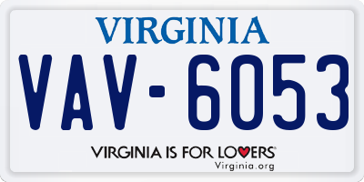 VA license plate VAV6053