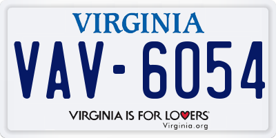 VA license plate VAV6054