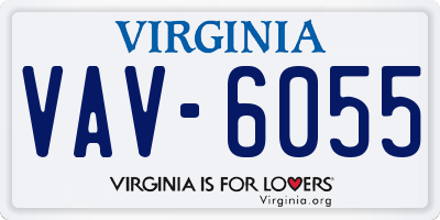 VA license plate VAV6055