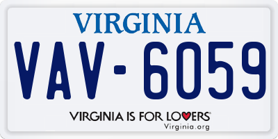 VA license plate VAV6059