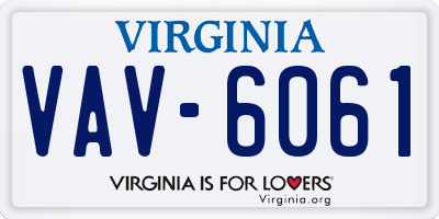 VA license plate VAV6061