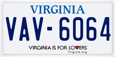 VA license plate VAV6064