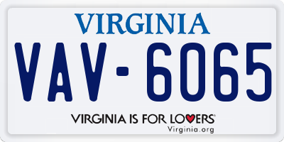 VA license plate VAV6065