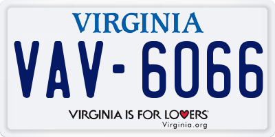 VA license plate VAV6066