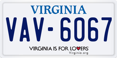 VA license plate VAV6067