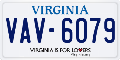 VA license plate VAV6079
