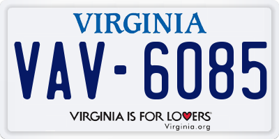 VA license plate VAV6085