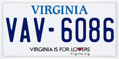 VA license plate VAV6086