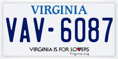 VA license plate VAV6087