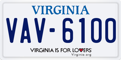 VA license plate VAV6100