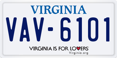 VA license plate VAV6101