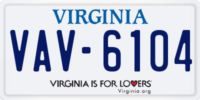 VA license plate VAV6104