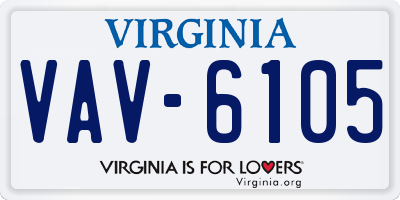 VA license plate VAV6105