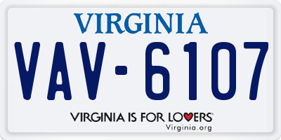 VA license plate VAV6107