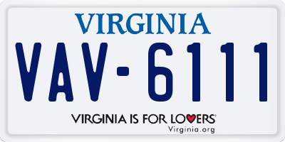 VA license plate VAV6111