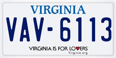 VA license plate VAV6113