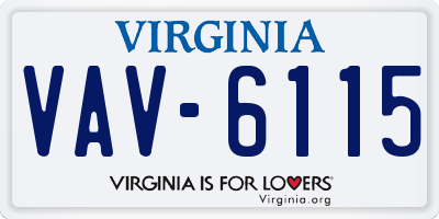 VA license plate VAV6115