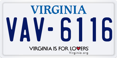 VA license plate VAV6116