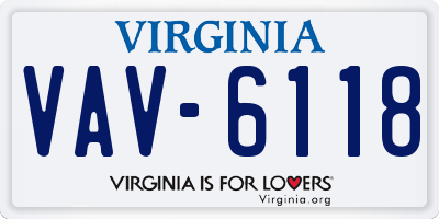 VA license plate VAV6118
