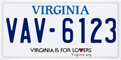 VA license plate VAV6123