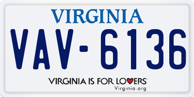 VA license plate VAV6136