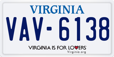 VA license plate VAV6138