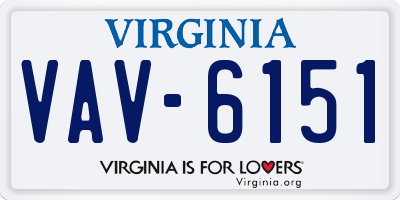 VA license plate VAV6151
