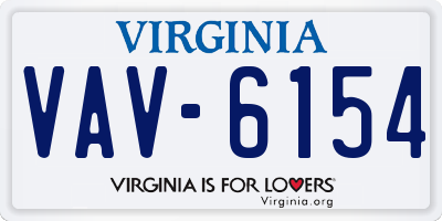 VA license plate VAV6154