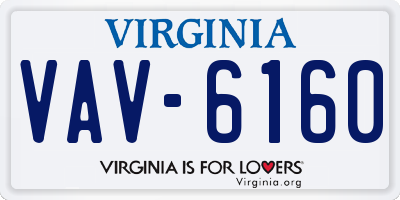 VA license plate VAV6160