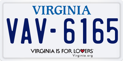 VA license plate VAV6165