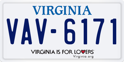 VA license plate VAV6171