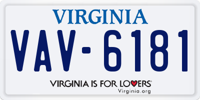 VA license plate VAV6181