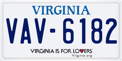VA license plate VAV6182