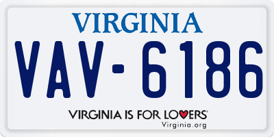 VA license plate VAV6186