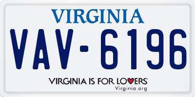 VA license plate VAV6196
