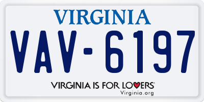 VA license plate VAV6197