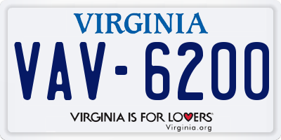 VA license plate VAV6200