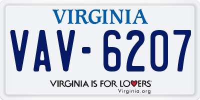 VA license plate VAV6207