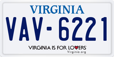 VA license plate VAV6221
