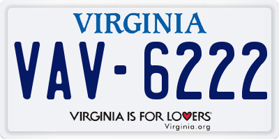 VA license plate VAV6222