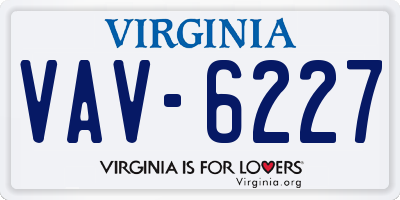 VA license plate VAV6227