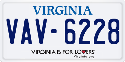 VA license plate VAV6228