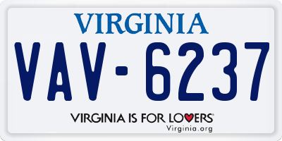VA license plate VAV6237