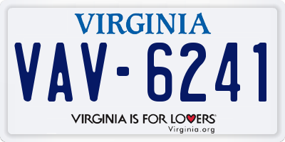 VA license plate VAV6241