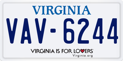 VA license plate VAV6244