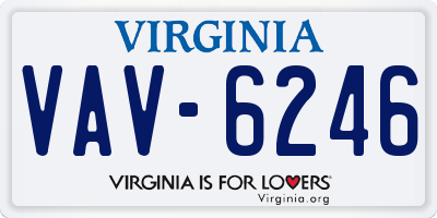 VA license plate VAV6246