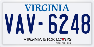 VA license plate VAV6248
