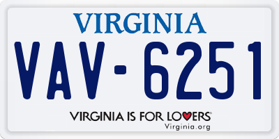 VA license plate VAV6251