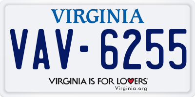 VA license plate VAV6255