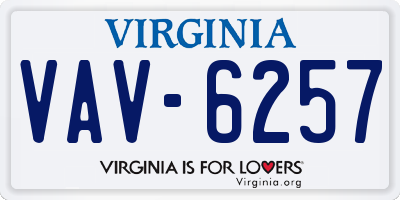 VA license plate VAV6257